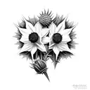thistle and daffodil tattoo design idea