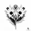 thistle and daffodil tattoo design idea