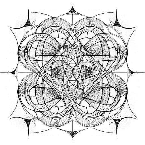 fractal stained glass fades into infinity tattoo design idea