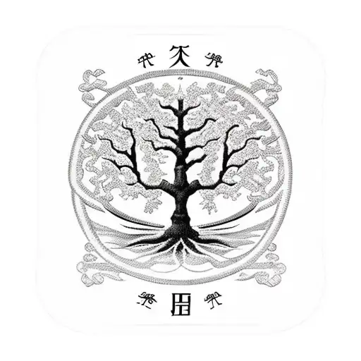 Tree of Life with initials T T D H tattoo design idea