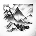 Mountain Scene tattoo design idea