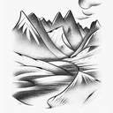 Mountain Scene tattoo design idea