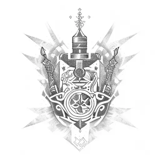 cruz y corona tattoo design idea