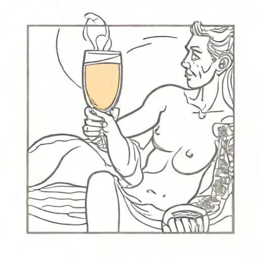 Champagne daddy tattoo design idea