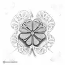 three-leaf clover tattoo design idea