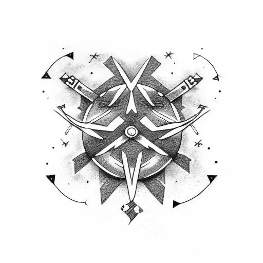 A Taurus constellation formed by Viking runes tattoo design idea