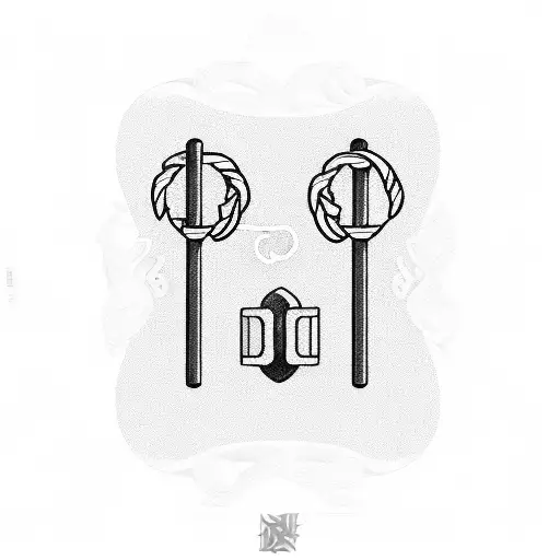 Barbell and handcuffs tattoo design idea