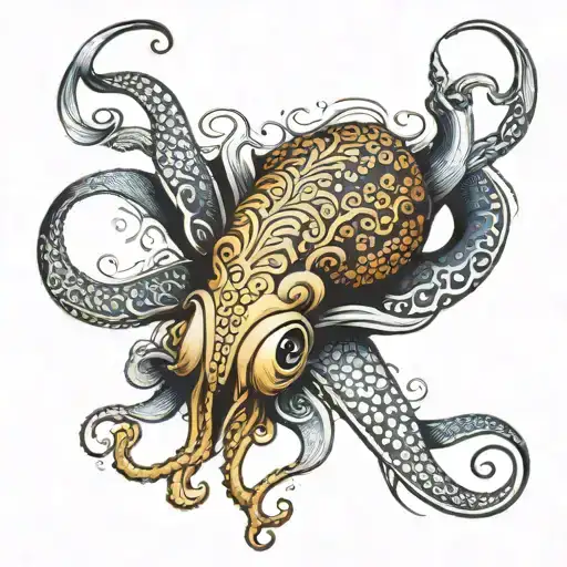squid body tattoo design idea