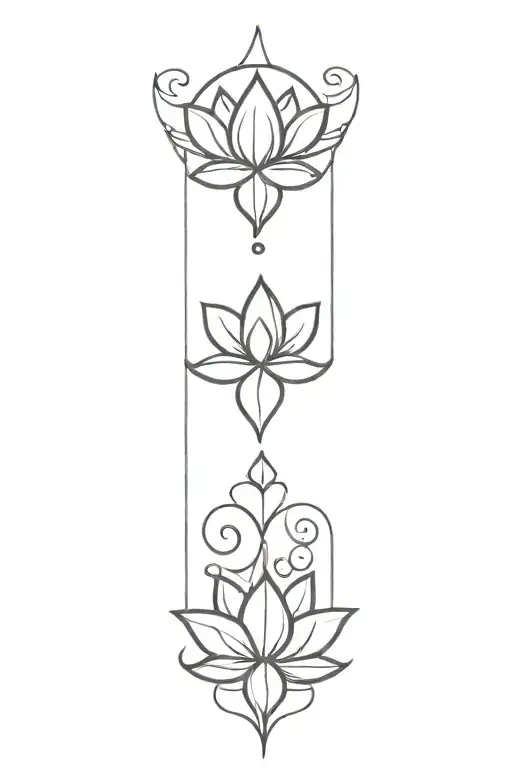 jewels vines lotus flower cross wings tattoo design idea