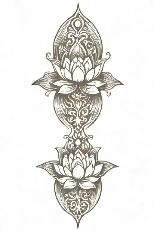 jewels vines lotus flower cross wings tattoo design idea