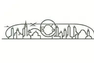 city outline flat earth tattoo design idea