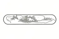city outline flat earth tattoo design idea