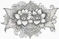 jewels vines lotus flower cross wings tattoo design idea