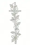 cross with vine tattoo design idea