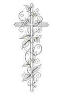 cross with vine tattoo design idea