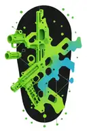 LSD molecular structure Rifle HK G36C tattoo design idea