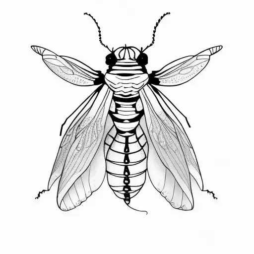 firefly insect holding heart tattoo design idea