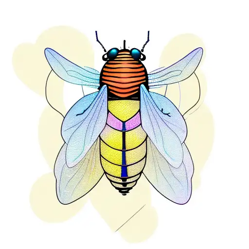 firefly insect with a heart embedded in the body little lines to show the light eminating from body tattoo design idea
