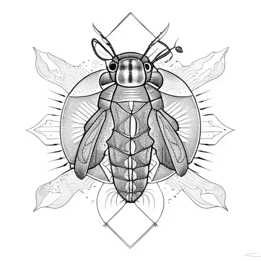 firefly mixed holding the sun  tattoo design idea