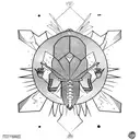 firefly mixed holding the sun  tattoo design idea