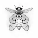 firefly insect with a heart embedded in the body little lines to show the light eminating from body tattoo design idea
