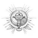 draw ancient egyptian art of scarab holding the sun tattoo design idea