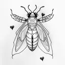 firefly insect holding heart tattoo design idea
