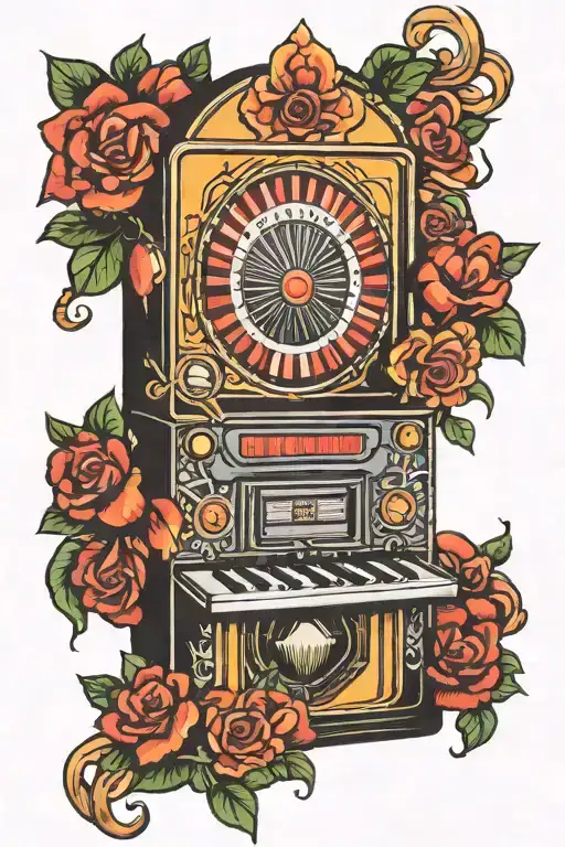1950s jukebox tattoo design idea