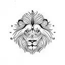 lion with rose and clock tattoo design idea