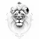 lion with rose and clock tattoo design idea