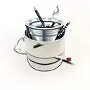 ashtray with lit cigarette  tattoo design idea