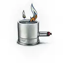 ashtray with lit cigarette  tattoo design idea