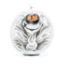 ashtray with lit cigarette  tattoo design idea