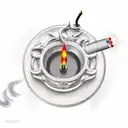 ashtray with lit cigarette  tattoo design idea