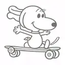 snoopy riding a skateboard tattoo design idea