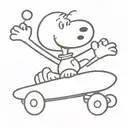 snoopy riding a skateboard tattoo design idea