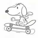 snoopy riding a skateboard tattoo design idea