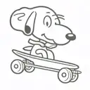 snoopy riding a skateboard tattoo design idea