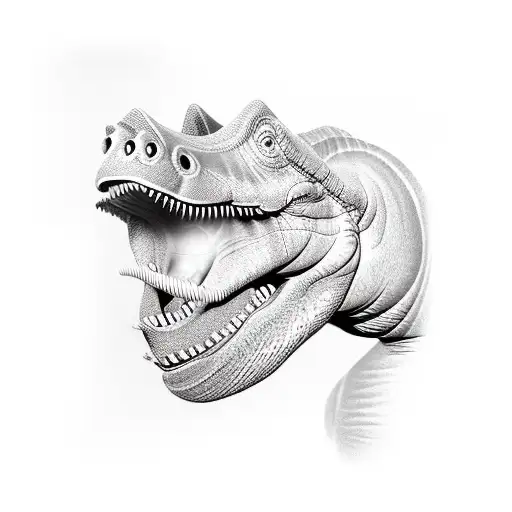 dinosaur pig tattoo design idea