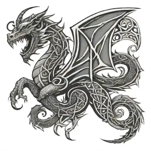 Celtic dragon tattoo design idea