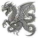 Celtic dragon tattoo design idea