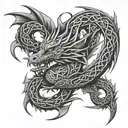 Celtic dragon tattoo design idea