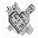 minecraft heart   tattoo design idea