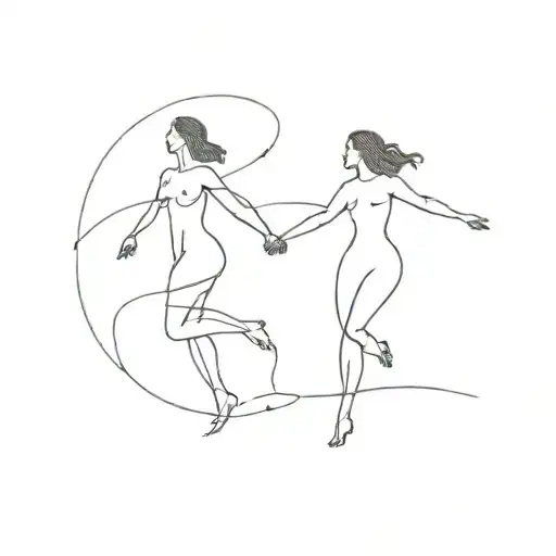 2 souls represent our faces dancing in the middle of nowhere were enough to be two to see the tide that comes and goes tattoo design idea