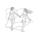 2 souls represent our faces dancing in the middle of nowhere were enough to be two to see the tide that comes and goes tattoo design idea