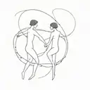 2 souls represent our faces dancing in the middle of nowhere were enough to be two to see the tide that comes and goes tattoo design idea