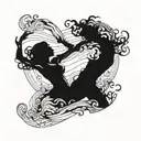 2 souls represent our faces dancing in the middle of nowhere were enough to be two to see the tide that comes and goes tattoo design idea