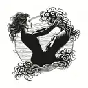 2 souls represent our faces dancing in the middle of nowhere were enough to be two to see the tide that comes and goes tattoo design idea