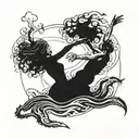 2 souls represent our faces dancing in the middle of nowhere were enough to be two to see the tide that comes and goes tattoo design idea