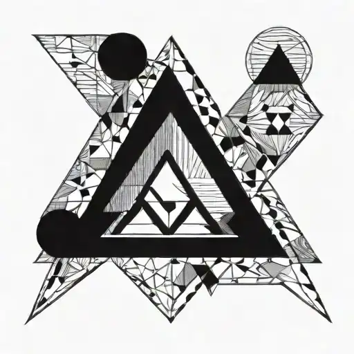 combination of square and triangle  tattoo design idea